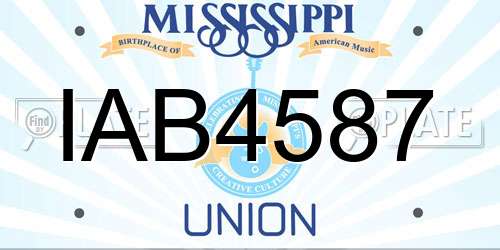 IAB4587 Mississippi License Plate