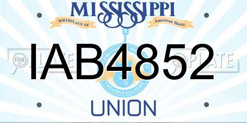IAB4852 Mississippi License Plate