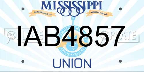 IAB4857 Mississippi License Plate