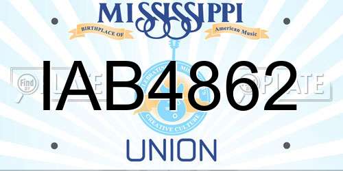 IAB4862 Mississippi License Plate
