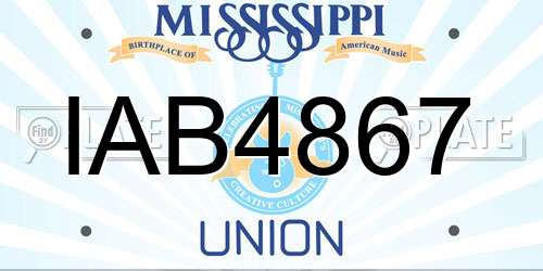 IAB4867 Mississippi License Plate