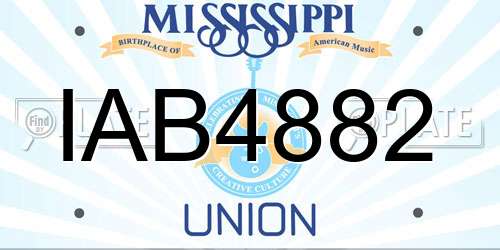 IAB4882 Mississippi License Plate