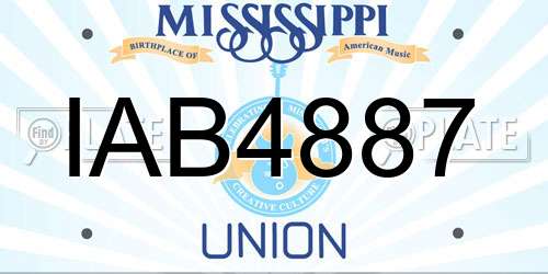 IAB4887 Mississippi License Plate