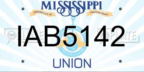 IAB5142 Mississippi License Plate