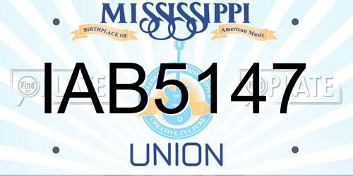IAB5147 Mississippi License Plate
