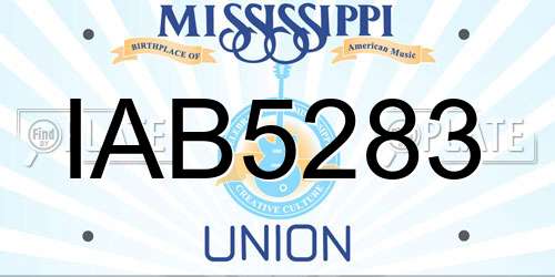 IAB5283 Mississippi License Plate