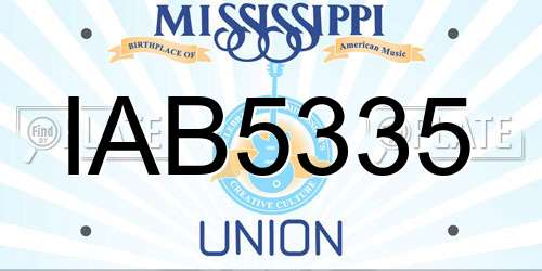 IAB5335 Mississippi License Plate