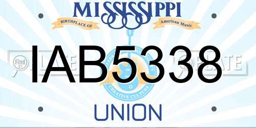 IAB5338 Mississippi License Plate