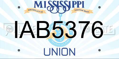 IAB5376 Mississippi License Plate