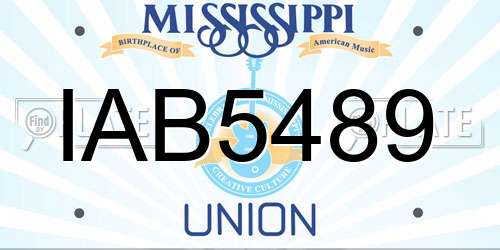 IAB5489 Mississippi License Plate