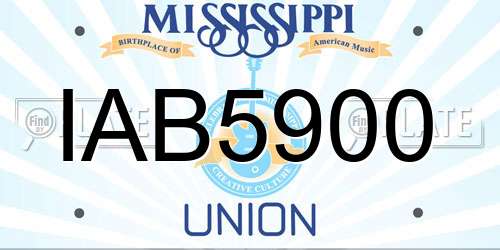IAB5900 Mississippi License Plate