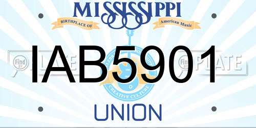IAB5901 Mississippi License Plate