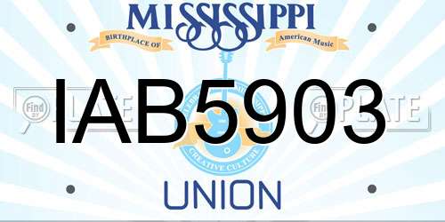 IAB5903 Mississippi License Plate