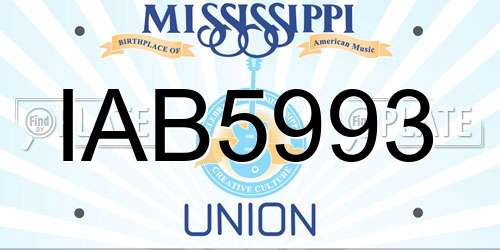 IAB5993 Mississippi License Plate