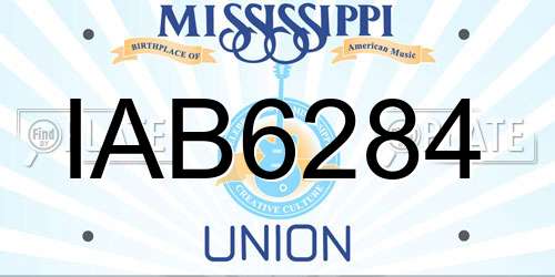 IAB6284 Mississippi License Plate