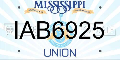 IAB6925 Mississippi License Plate