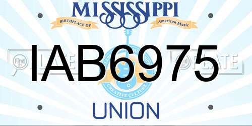 IAB6975 Mississippi License Plate