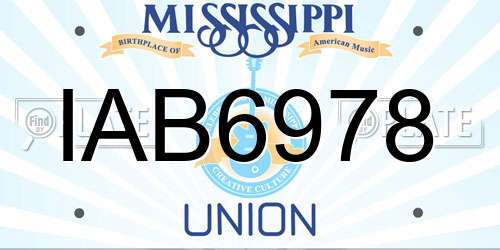 IAB6978 Mississippi License Plate