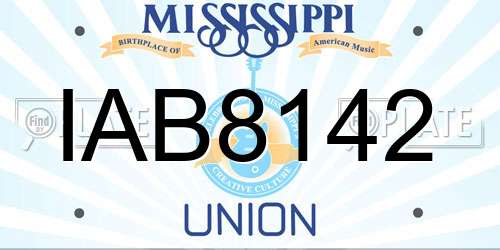 IAB8142 Mississippi License Plate