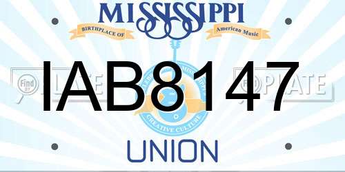 IAB8147 Mississippi License Plate