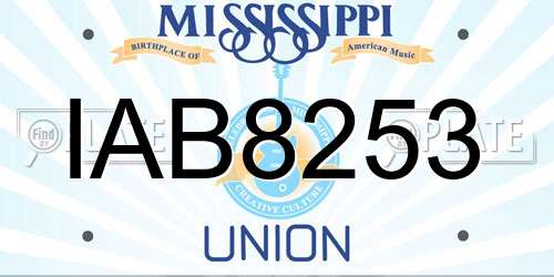 IAB8253 Mississippi License Plate