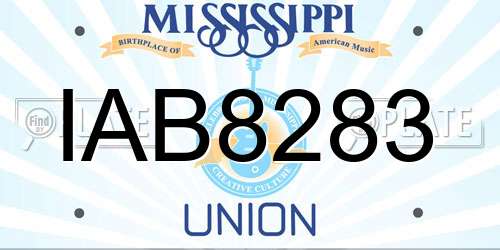 IAB8283 Mississippi License Plate