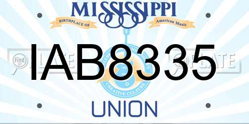 IAB8335 Mississippi License Plate