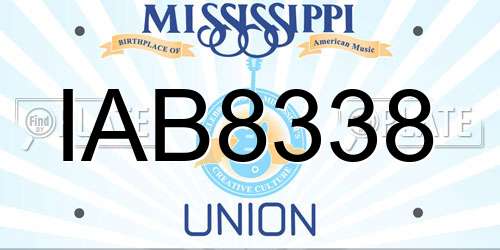 IAB8338 Mississippi License Plate