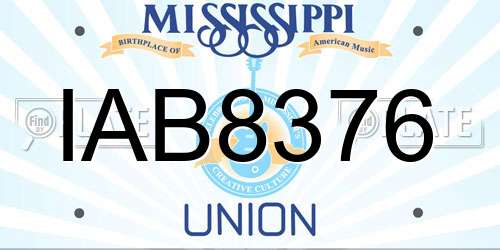 IAB8376 Mississippi License Plate