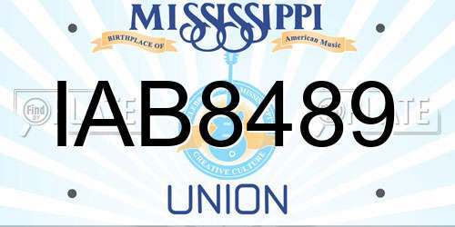 IAB8489 Mississippi License Plate