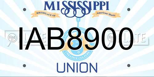IAB8900 Mississippi License Plate