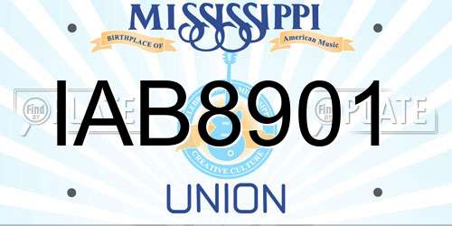 IAB8901 Mississippi License Plate