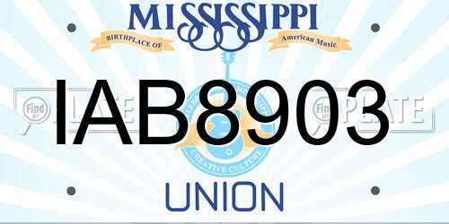 IAB8903 Mississippi License Plate