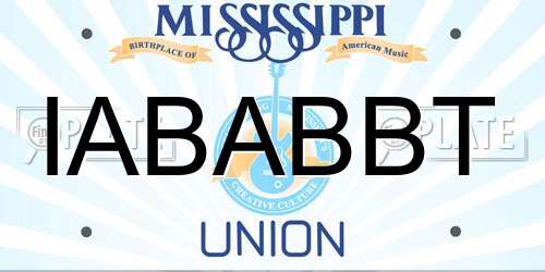 IABABBT Mississippi License Plate