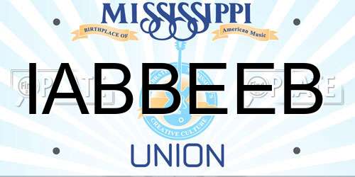 IABBEEB Mississippi License Plate