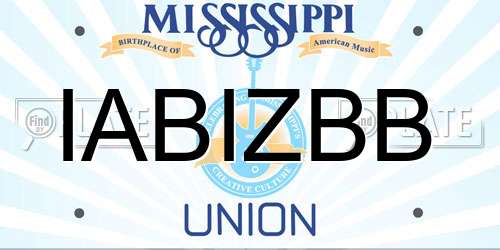 IABIZBB Mississippi License Plate