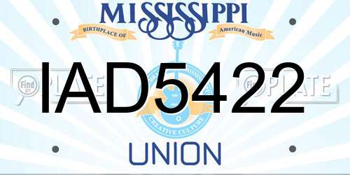 IAD5422 Mississippi License Plate