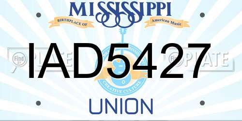 IAD5427 Mississippi License Plate