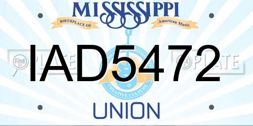 IAD5472 Mississippi License Plate