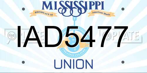 IAD5477 Mississippi License Plate