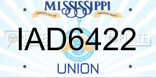 IAD6422 Mississippi License Plate