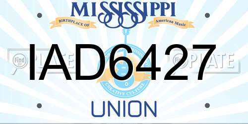 IAD6427 Mississippi License Plate