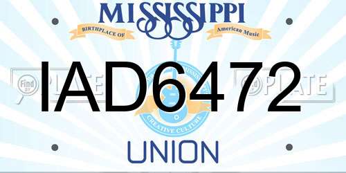 IAD6472 Mississippi License Plate