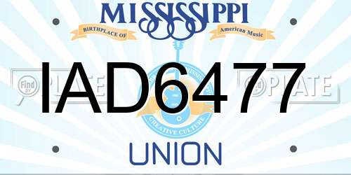 IAD6477 Mississippi License Plate
