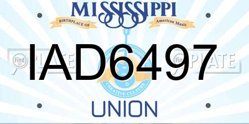 IAD6497 Mississippi License Plate