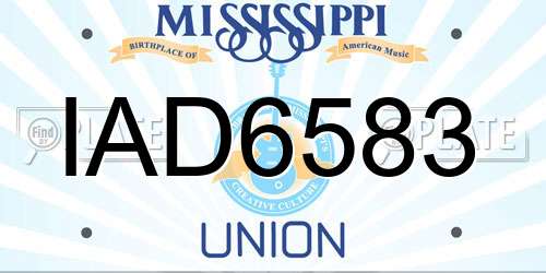 IAD6583 Mississippi License Plate