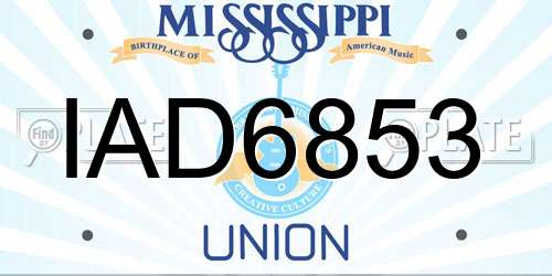 IAD6853 Mississippi License Plate