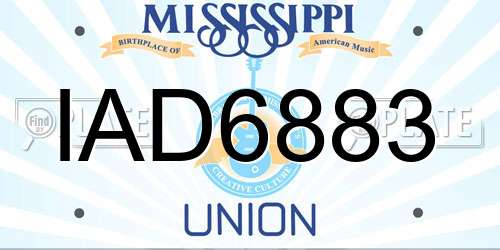 IAD6883 Mississippi License Plate