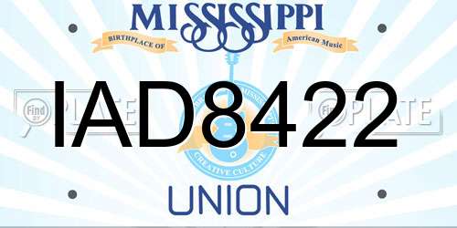 IAD8422 Mississippi License Plate