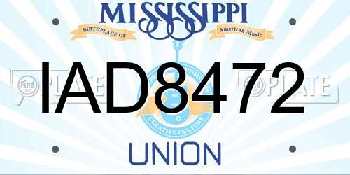 IAD8472 Mississippi License Plate